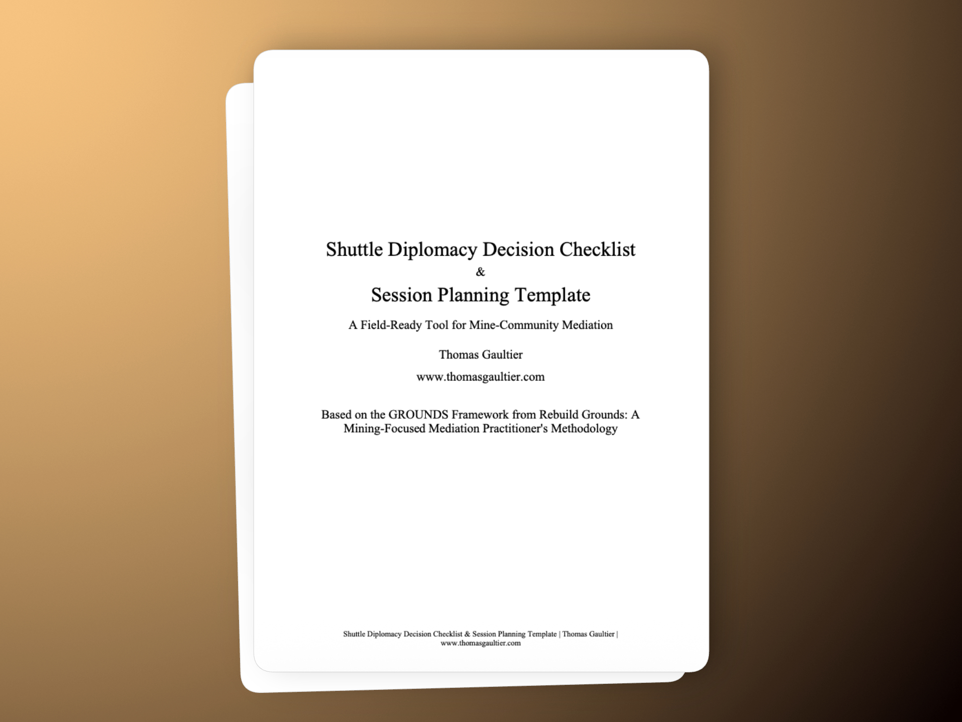 Image of the cover for the Shuttle Diplomacy Decision Checklist Session Planning